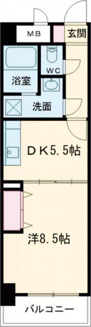 ブランメゾン八龍(1DK/1階)の間取り写真