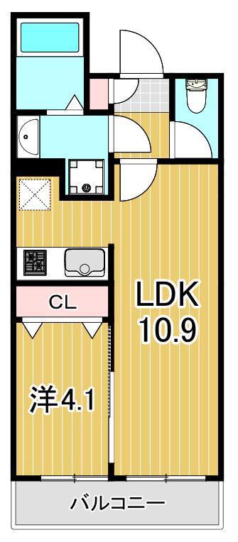 エクセレント東綾瀬(1LDK/1階)の間取り写真