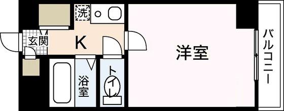 堀子ビル(1K/3階)の間取り写真