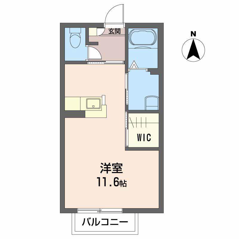 メゾンM・K(ワンルーム/2階)の間取り写真