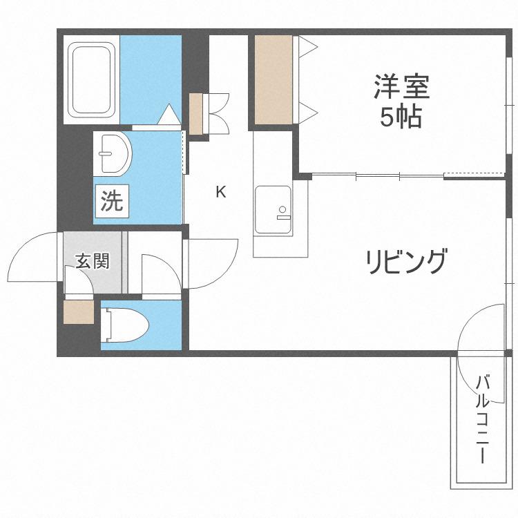 シティレジデンス(1LDK/4階)の間取り写真