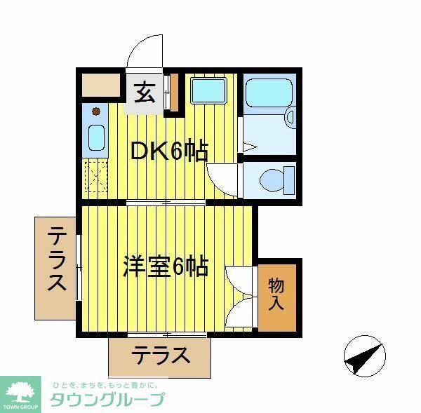 メゾンラフィーネ(1DK/2階)の間取り写真