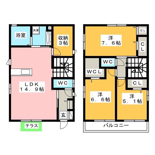FUN AGRICULTURE(3LDK/1階)の間取り写真