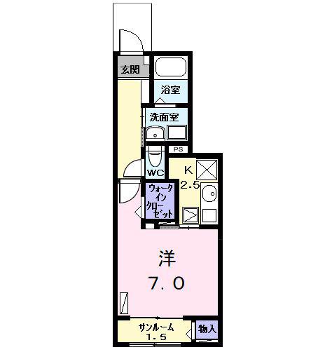 ガーデンプラザ II(1K/1階)の間取り写真