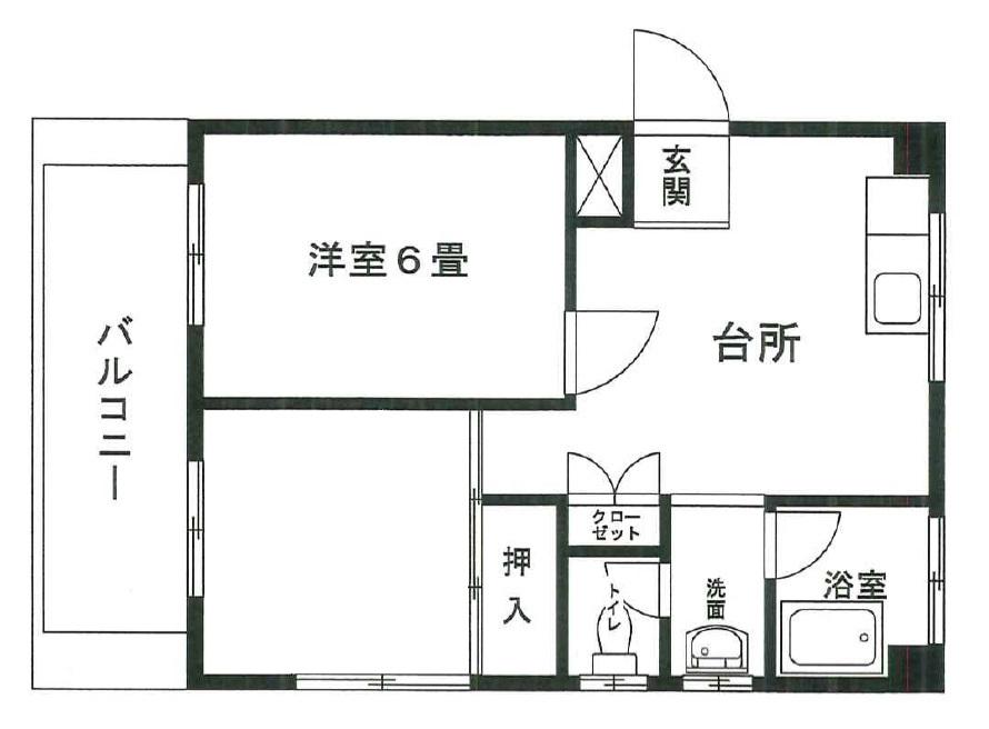 大野屋ビル(2K/5階)の間取り写真