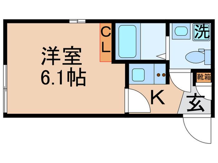 ソヨカゼテラス金町(1K/3階)の間取り写真