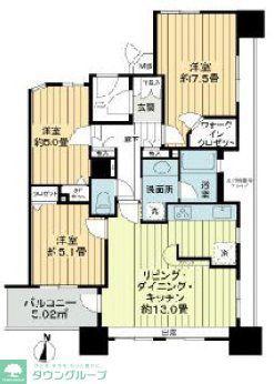 イトーピア大島ステーションコート(3LDK/12階)の間取り写真