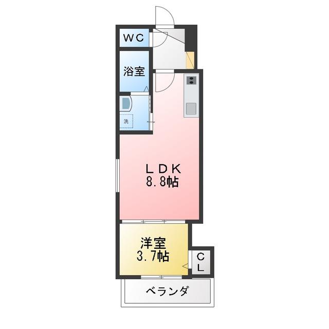 ラ・ガール・ウエストII(1LDK/2階)の間取り写真