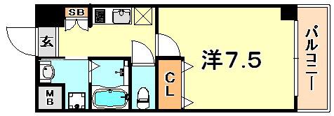 アドバンス神戸グルーブ(1K/4階)の間取り写真