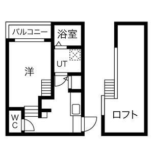 オークラレジデンス栄生(1SK/1階)の間取り写真