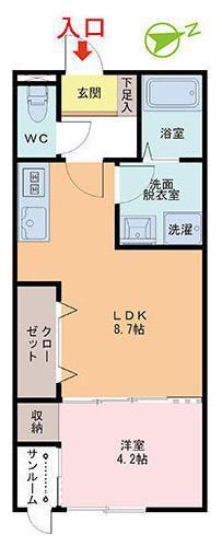 フィロソフィア(1LDK/1階)の間取り写真