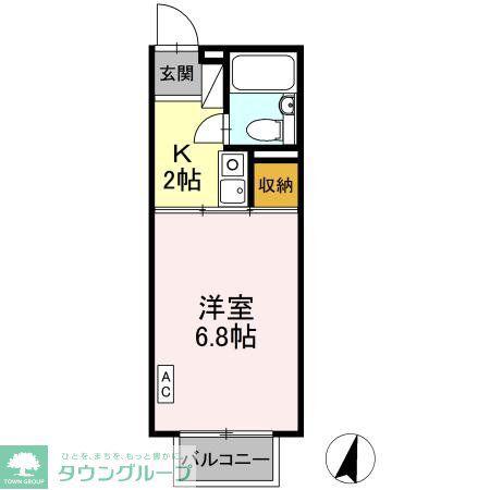 カピースハイツA棟(1K/1階)の間取り写真