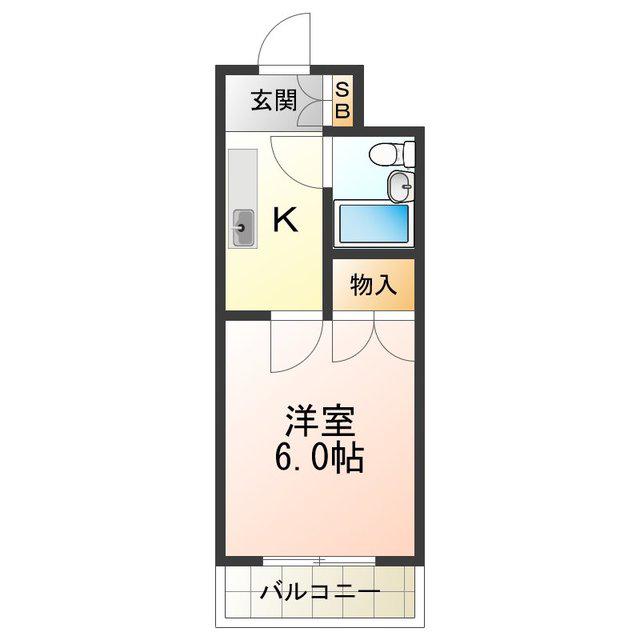 コーポアビコ(1K/4階)の間取り写真