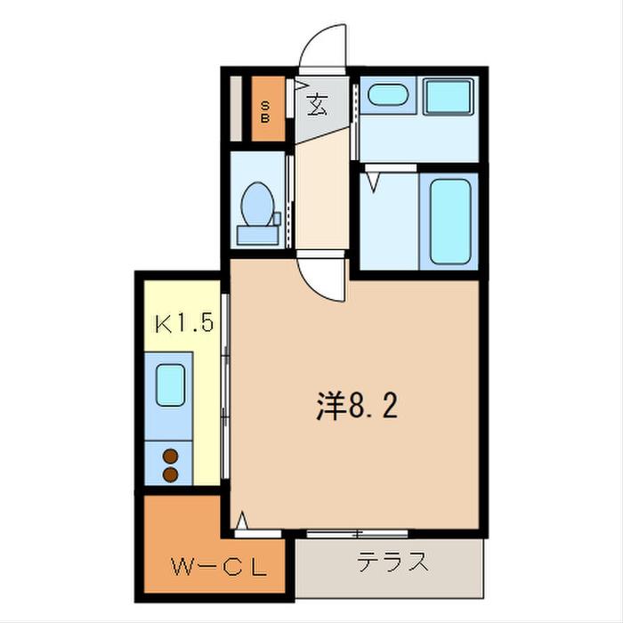 EIKARO(1K/1階)の間取り写真