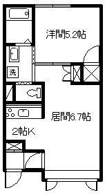 KSハイツ(1DK/2階)の間取り写真