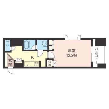 エスティメゾン銀座(1K/4階)の間取り写真