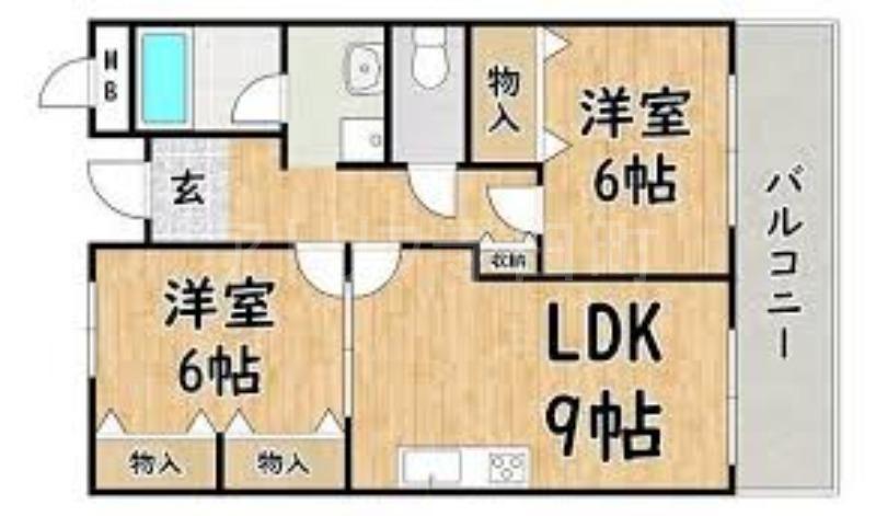 グランソシエ平野III(2LDK/3階)の間取り写真