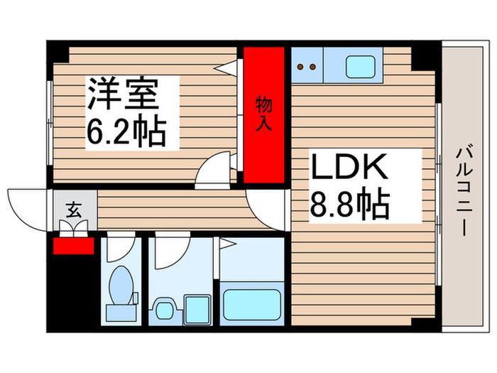 東栄北小金マンション(1LDK/2階)の間取り写真