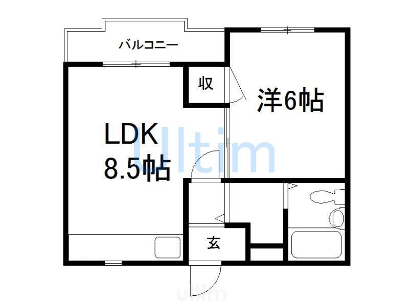サンロイヤル七瀬川(1LDK/2階)の間取り写真