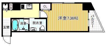 ライブコート北梅田(1K/8階)の間取り写真