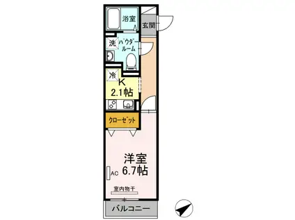 ラプンツェル(1K/1階)の間取り写真