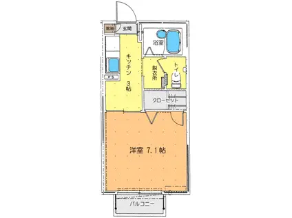 COMEアミスタ(1K/2階)の間取り写真