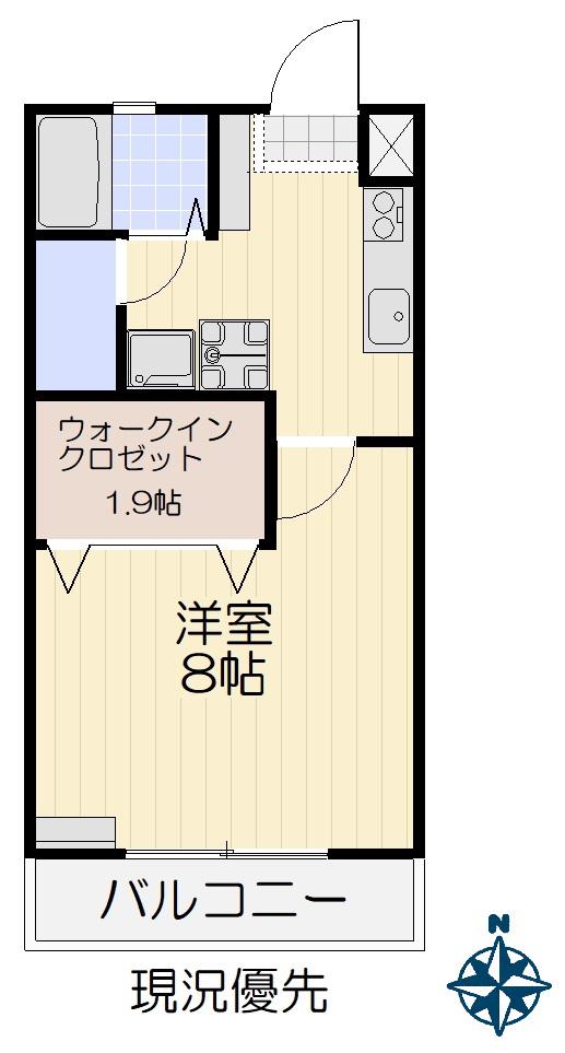 シティライフ長町南(1K/2階)の間取り写真