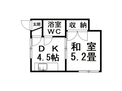 エステート川北(1DK/1階)の間取り写真