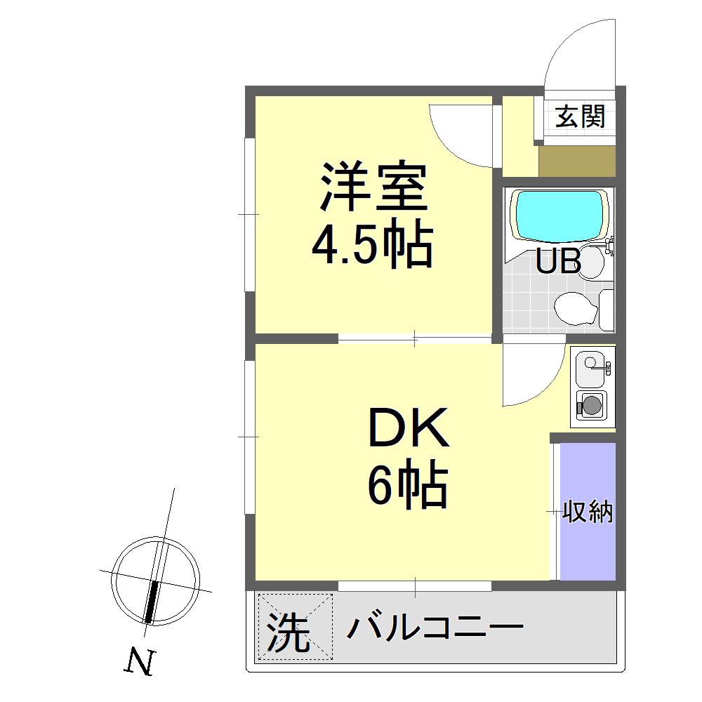 メゾントーマ(1DK/2階)の間取り写真