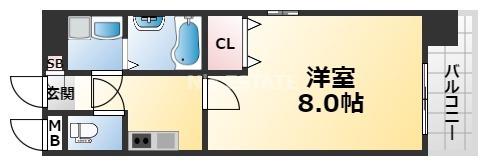 ウエンズ神戸(1K/9階)の間取り写真
