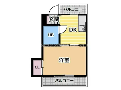ミツヤマンション(1DK/3階)の間取り写真