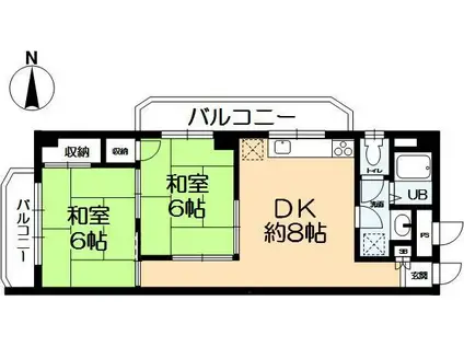 メゾンINAKOI(2DK/2階)の間取り写真