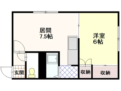 コーポエイト&エイト(1DK/2階)の間取り写真