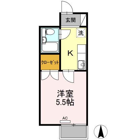 パレス本郷(1K/3階)の間取り写真