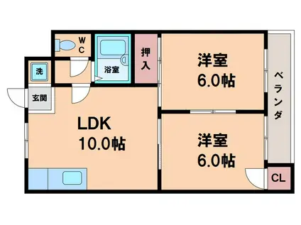 LUMIERE住吉ノース(2LDK/2階)の間取り写真