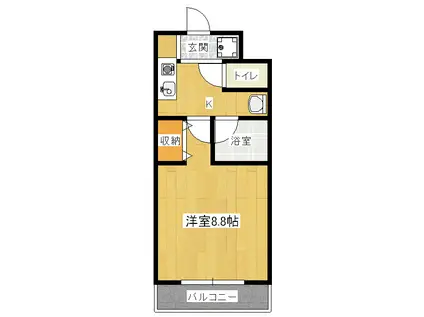 カサコモーダ東野(1K/1階)の間取り写真