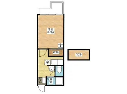 アールグレイ若竹(1K/2階)の間取り写真