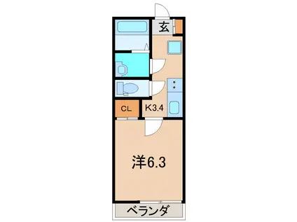 メイ・セレッソ(1K/3階)の間取り写真