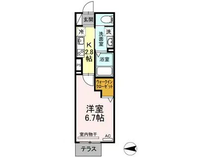 SCHLOSSE FUJI VIII(1K/1階)の間取り写真
