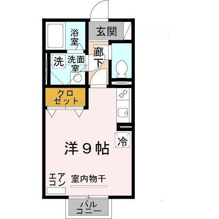 ショコラゲーブルズ(ワンルーム/2階)の間取り写真