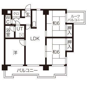 グランドハイリス上社(3LDK/5階)の間取り写真