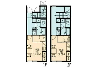 レオパレスグランコート(1K/1階)の間取り写真