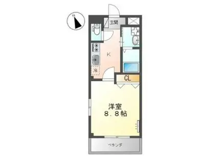 アルファルドIII(1K/2階)の間取り写真