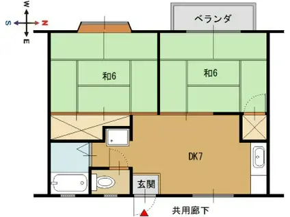 メゾンみゆき(2DK/2階)の間取り写真