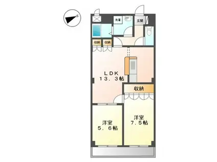 SAKURA(2LDK/3階)の間取り写真