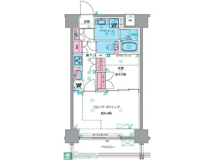 GENOVIA浅草VISKYGARDEN(1LDK/12階)の間取り写真