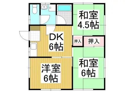 サリナース小川(3DK/1階)の間取り写真