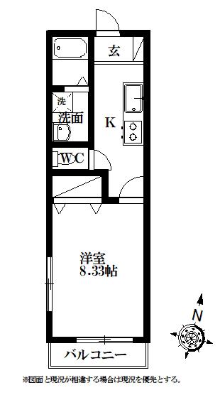 BLUE ROSE.K(1K/2階)の間取り写真