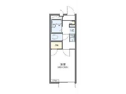 レオパレスフォーエヴァー(1K/1階)の間取り写真