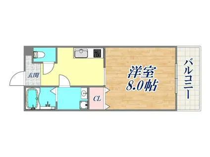 エハコ板宿ヒルサイド(1K/3階)の間取り写真